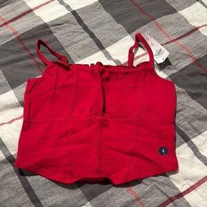 Red Sleeveless Crop Top